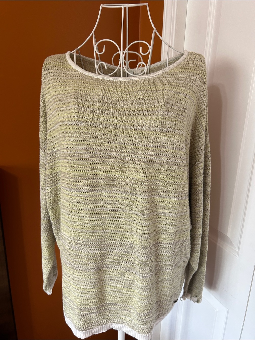 Element Knit Lightweight Sweater Size Large Cozy Summer Evening Green Gray - Picture 2 of 11